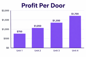 profit per door chart for real estate investor portfolio